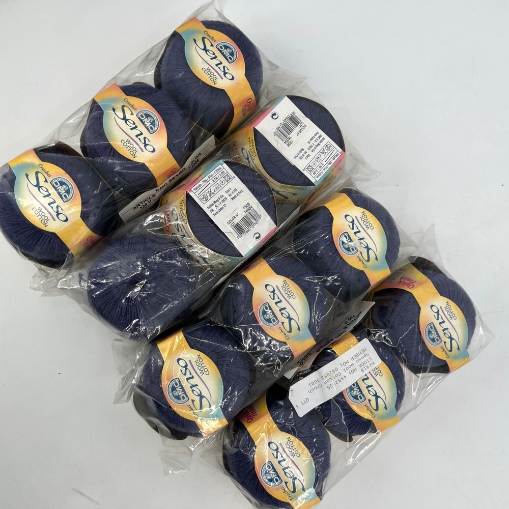 DMC Senso Crochet Wool Cotton‎ Yarn 12 Balls 1200 yards total Knitting Crochet